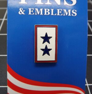 Blue Star Service Flag Lapel Pin – 2 Stars, 7/8"