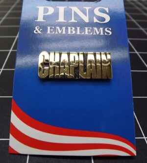 U.S. Army Chaplain Lapel Pin – 1" Gold-Tone "Chaplain" Script Military Clergy Pin
