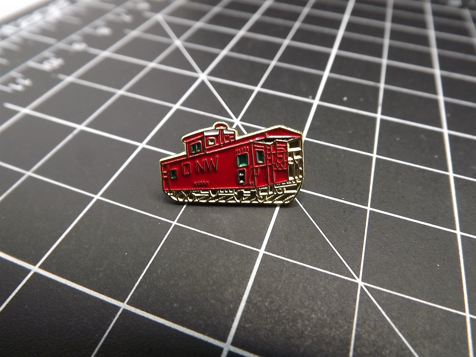 s l1600 2491.jpg Caboose Lapel Pin – Red enamel – photo 2