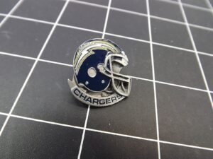 Chargers Football Helmet Lapel Pin – Pewter & enamel