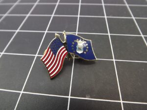 American & Air Force Crossed Flags Lapel Pin – Enamel