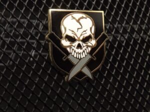 Skull & Shield Lapel Pin – 1"