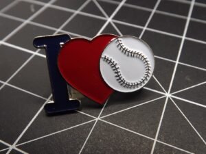 "I Love Baseball" Lapel Pin (Large) – Enamel