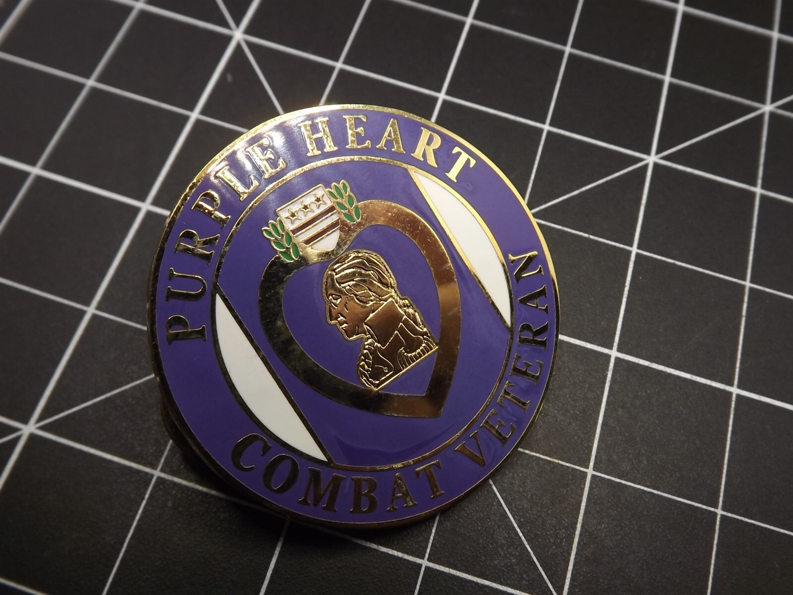 s l1600 2930.jpg "Purple Heart Combat Veteran" Lapel Pin – Enamel
