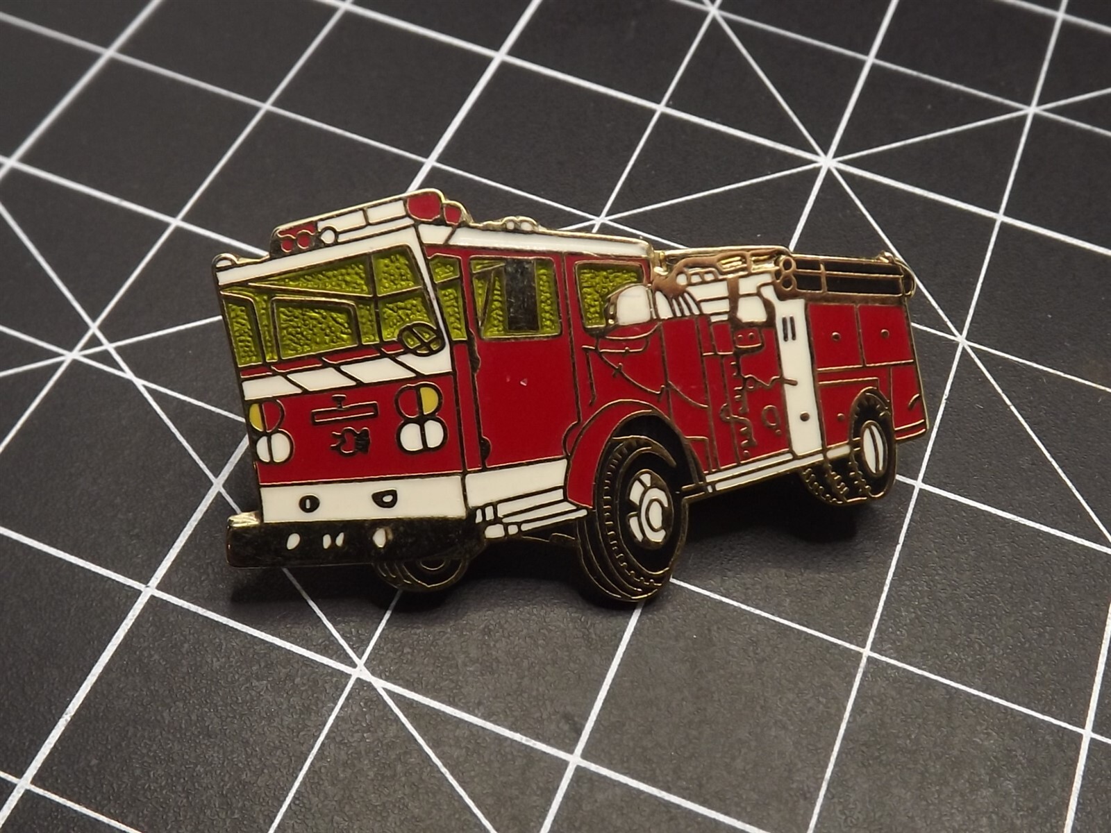 s l1600 3088.jpg Red Fire Engine Lapel Pin (Large) – Enamel