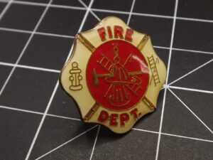 Fire Dept. Maltese Cross Lapel Pin (Vintage Style) – Enamel