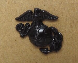 USMC Eagle, Globe & Anchor Lapel Pin, Right Side – 1" Subdued Black Marine Corps Hat Pin, Pairs with Left-Side Version