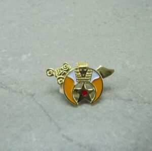 Shriners Scimitar & Crescent Emblem Lapel Pin – Gold Tone & Enamel