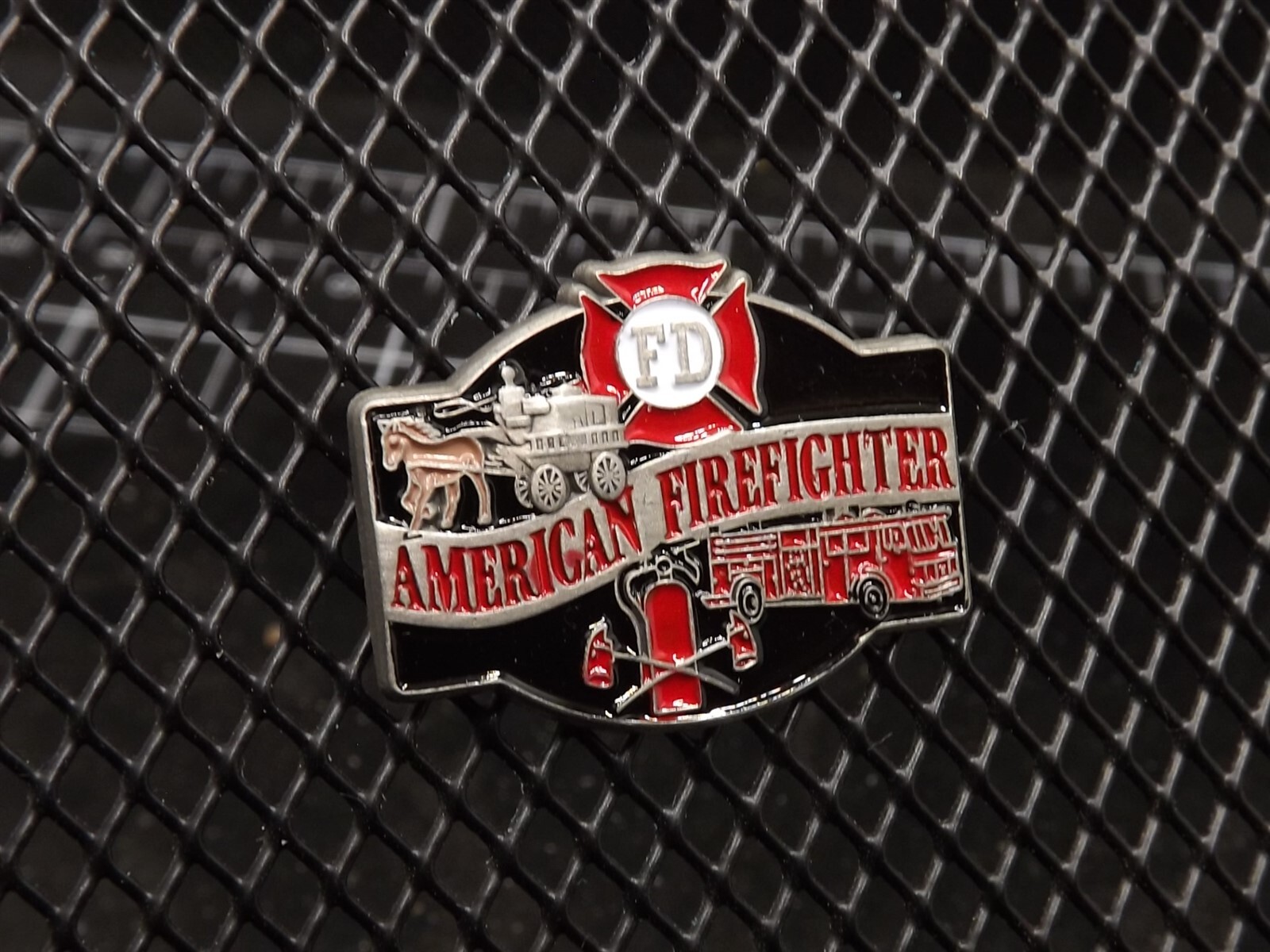 s l1600 4653.jpg "American Firefighter" Lapel Pin – Enamel – photo 2