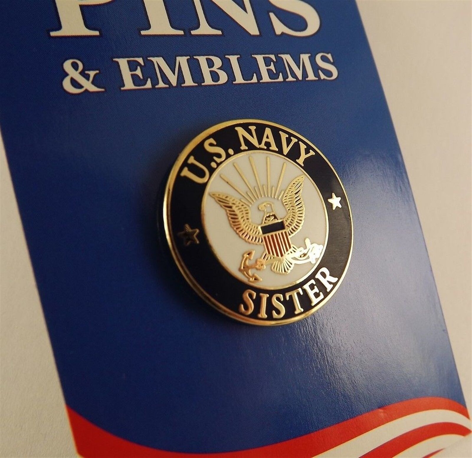 s l1600 468.jpg "Navy Sister" Lapel Pin – 15/16" Blue & White Enamel