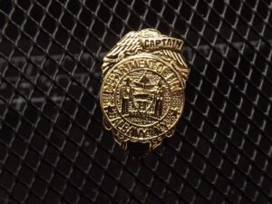 Albany NY Fire Department Captain Mini Badge Lapel Pin – Gold Tone