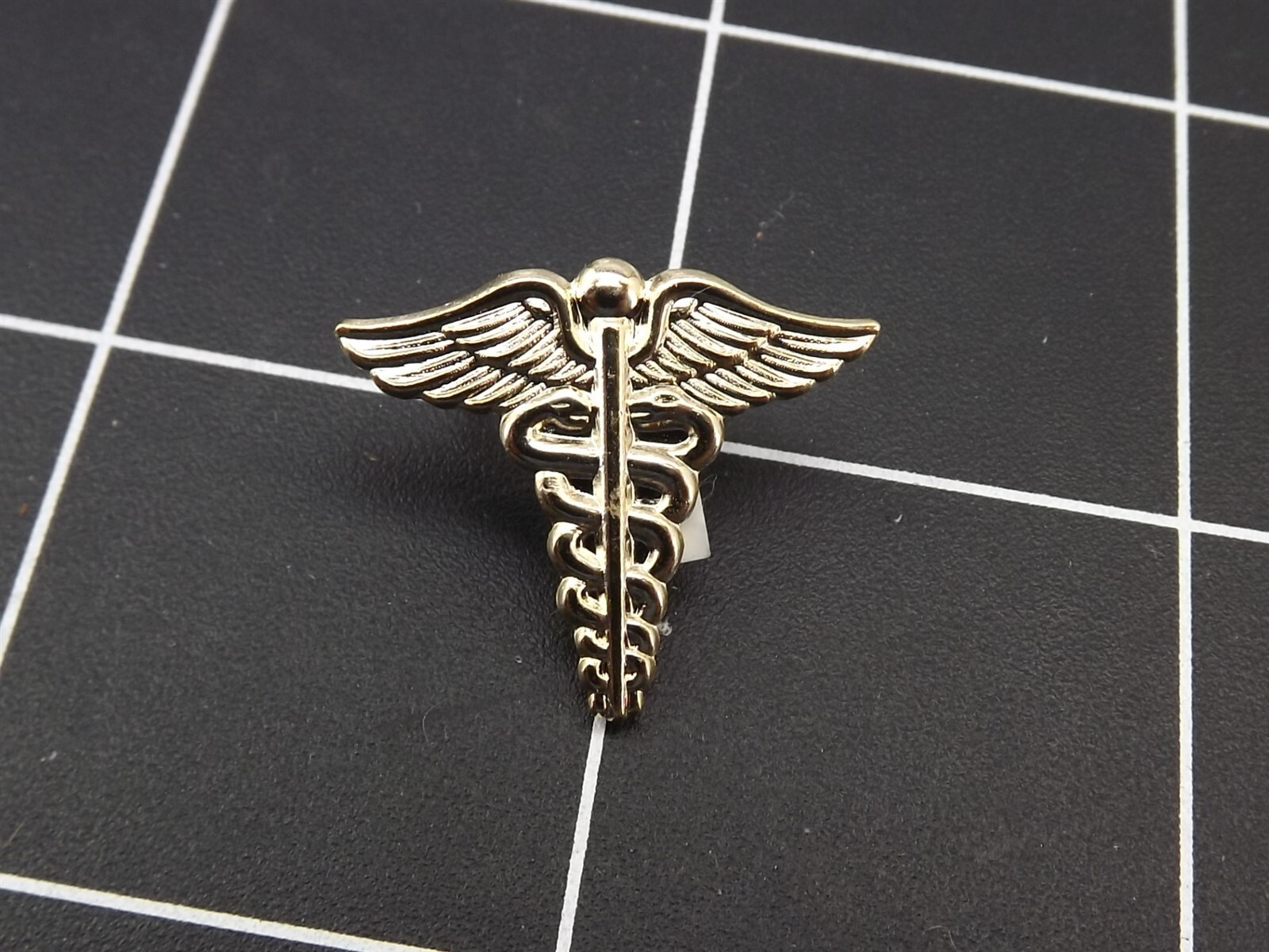 s l1600 4710.jpg Medical Caduceus Lapel Pin – 3/4" Gold Tone – photo 3