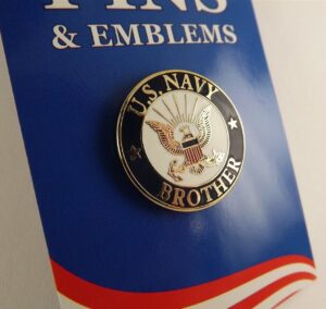"Navy Brother" Lapel Pin – 15/16" Blue & White Enamel