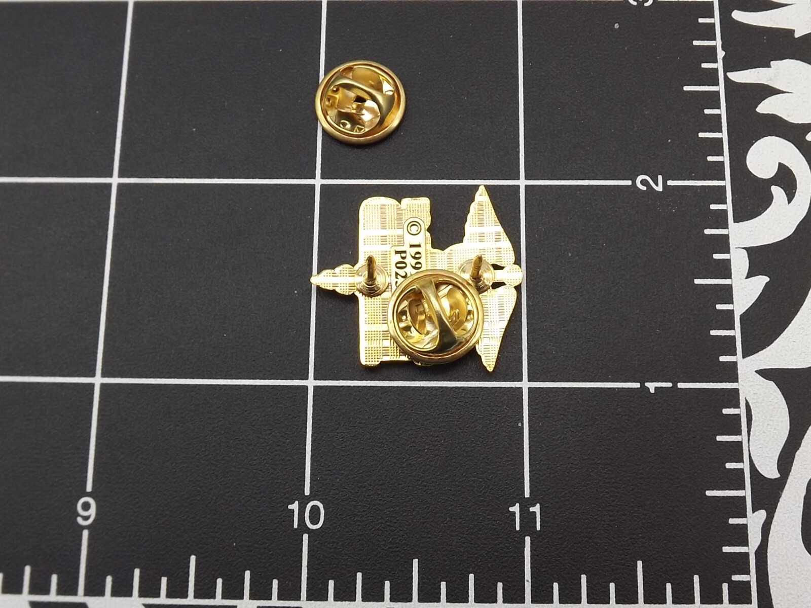 s l1600 4759.jpg "EMS" Caduceus Lapel Pin – 1" Gold Tone – photo 4