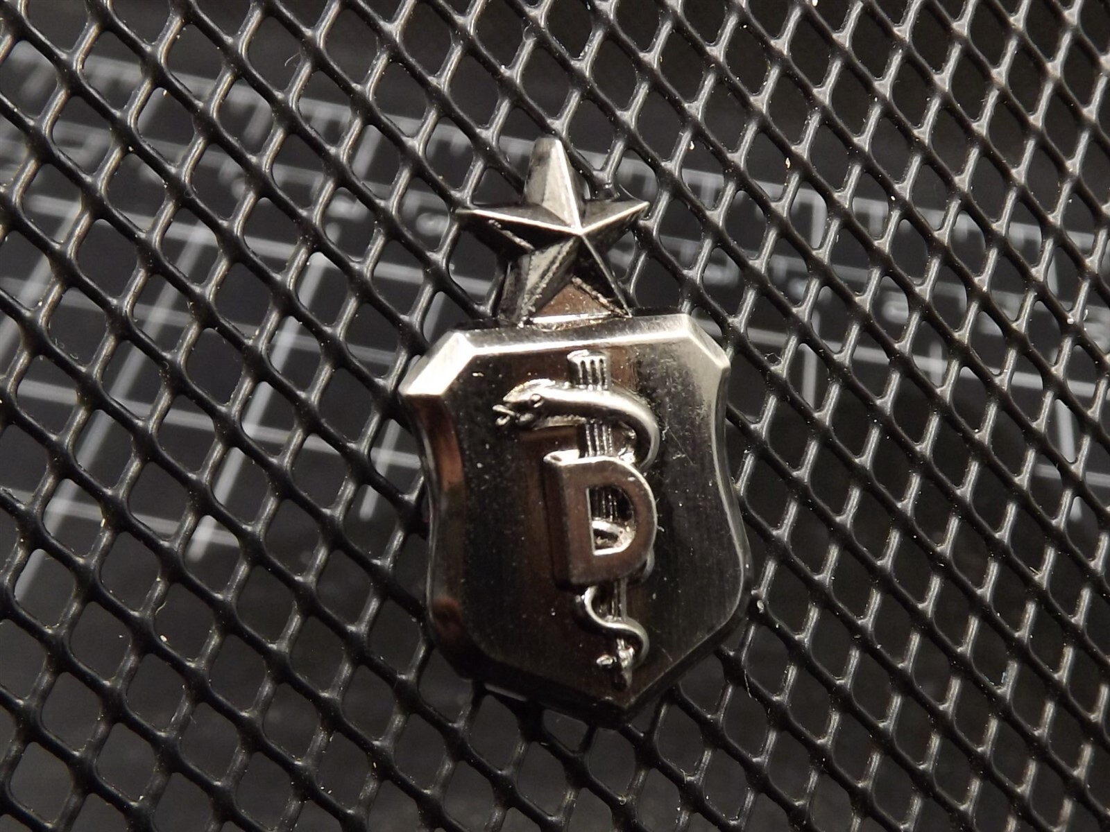 s l1600 4767.jpg U.S. Air Force Senior Dental Badge Lapel Pin – 1" Silver Tone – photo 2