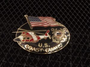 U.S. Coast Guard Helicopter & Flag Lapel Pin – 1-1/4" Enamel