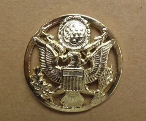 U.S. Army Enlisted Eagle Disc Lapel Pin – 1-7/8" Gold-Plated Great Seal Eagle Insignia Hat Pin