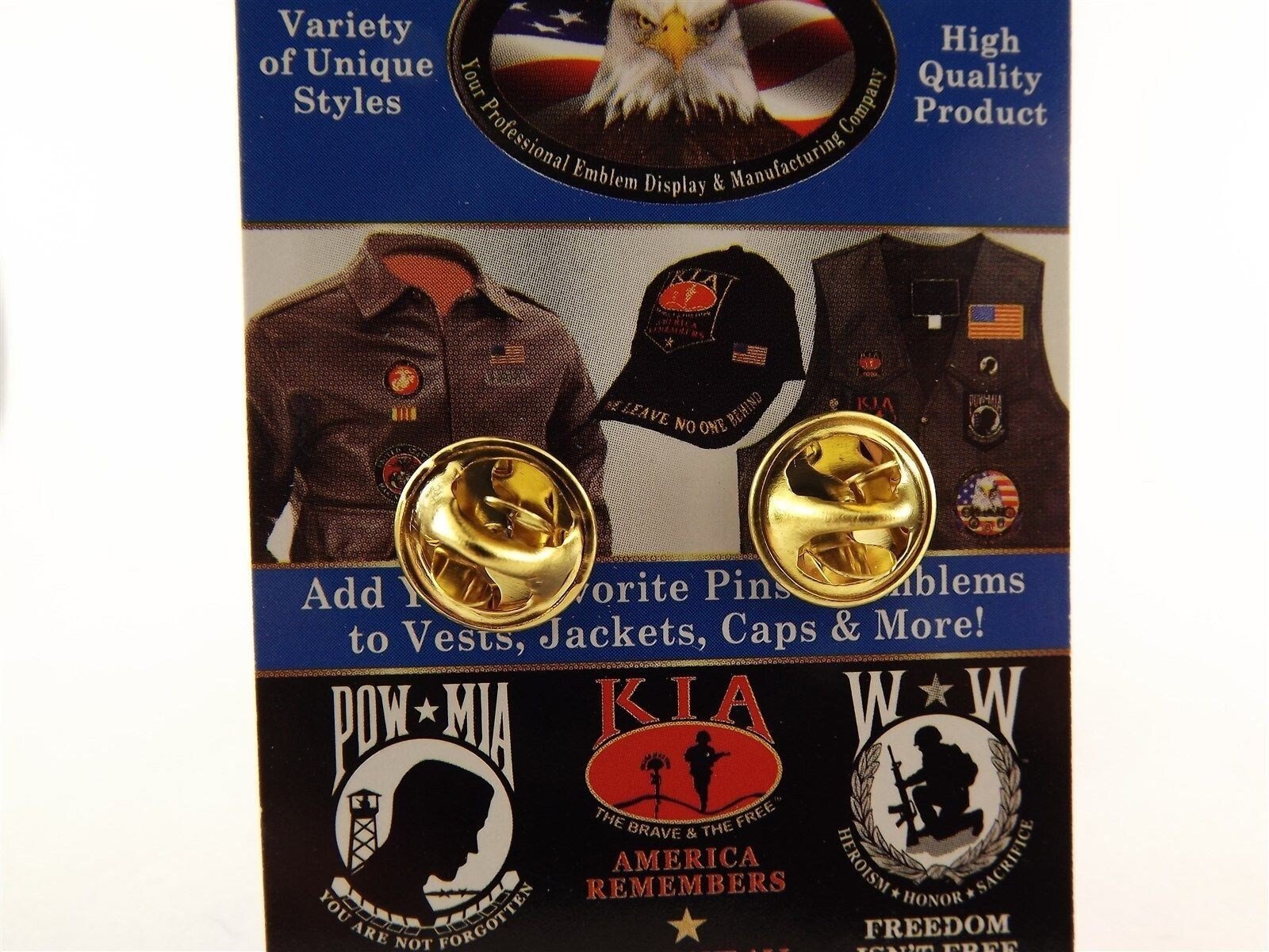 s l1600 560.jpg U.S. Army Airborne Tab Lapel Pin – 1-1/16" Black Enamel Airborne Hat Pin – view 2
