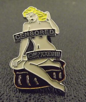 "Censored" Pin-Up Lapel Pin – WWII Nose Art