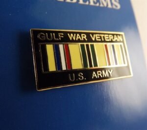 "Gulf War Veteran – United States Army" Lapel Pin – 1" Enamel Army Veteran Hat Pin