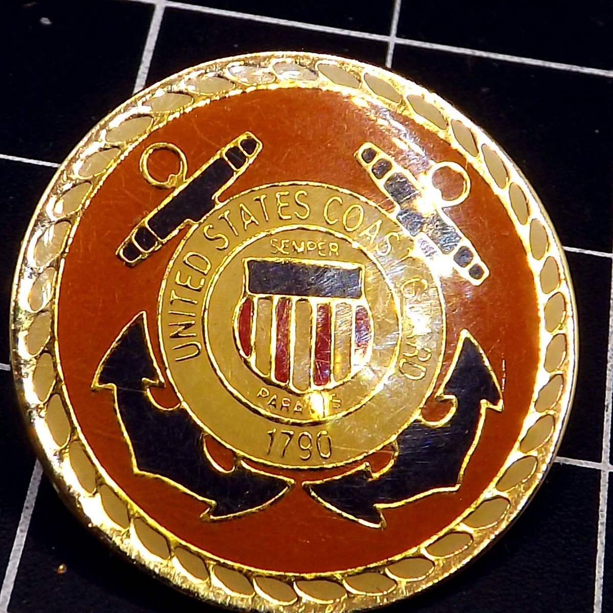 s l1600 6879.jpg U.S. Coast Guard “Semper Paratus” 1790 Lapel Pin – 1"