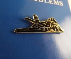 F-117 Nighthawk Stealth Fighter Lapel Pin – 1-1/2" Black Enamel