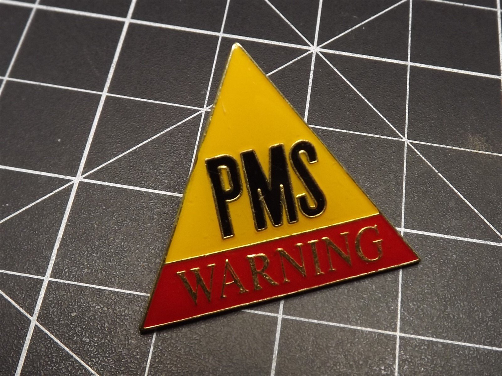 s l1600 7222.jpg “PMS Warning” Novelty Lapel Pin – photo 2