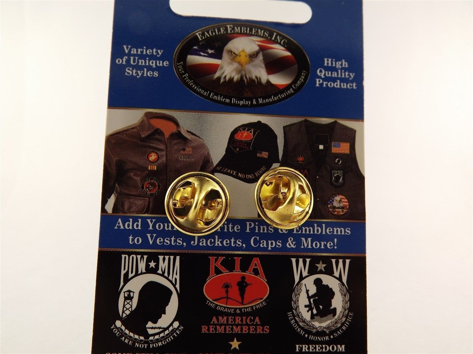 s l1600 953.jpg Gold-Tone “U.S.” Letters Hat Pin – New 1″ Patriotic U.S. Insignia Lapel Pin, Uniform & Cap Accessory – view 2