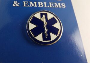 EMS Star of Life Lapel Pin – 1" Blue & white enamel